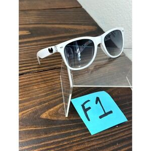 Disney Polished White Mickey Mouse Sunglasses Square Full Rim Acetate Adult